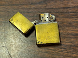 Vintage 1997 Gold Toned Slashed Zippo Lighter Patented 2032695