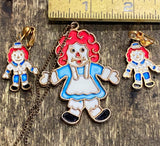 Vtg Raggedy Ann Andy Doll Pin Necklace Jewelry Lot Collectible!
