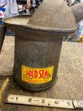 Vtg Lawson galvanized metal oil can Service Gas Station Petroliana Collector