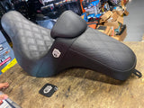 Pro Series SDC Performance Grip Seat Harley Backrest Lattice Lumbar FL/FX 18-24