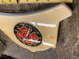 Fireman Wall Plaque Clock Fire Dept Helmet Cairns Wood Fighter13" Works Display!
