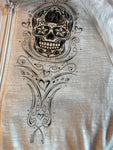 HOT LEATHERS LADIES SMALL WHITE LIGHTWEIGHT HOODIE SUGAR SKULL DESIGN