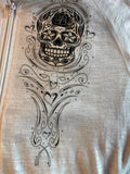 HOT LEATHERS LADIES SMALL WHITE LIGHTWEIGHT HOODIE SUGAR SKULL DESIGN