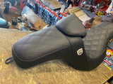 Pro Series SDC Performance Grip Seat Harley Backrest Lattice Lumbar FL/FX 18-24