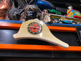 Fireman Wall Plaque Clock Fire Dept Helmet Cairns Wood Fighter13" Works Display!