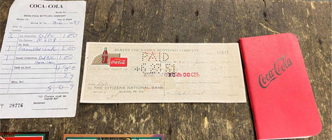 Vtg Coca Cola Syrup Book 1905 Distributor Collectible Lot Check Invoice 1951!