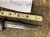 Vtg Swirl Bakelite Stacked Leather Custom Handle Hunting Knife Fixed Blade 4 1/2