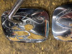 Live To Ride Gold Eagle Mirrors Harley Touring Softail FXR Ultra classic OEM pr!