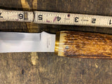Sharp Antler Handle Hunting Knife Fixed Blade 440 Stainless Japan 6" Large Hands