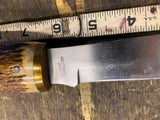 Sharp Antler Handle Hunting Knife Fixed Blade 440 Stainless Japan 6" Large Hands