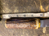 Sharp Antler Handle Hunting Knife Fixed Blade 440 Stainless Japan 6" Large Hands
