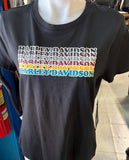 HARLEY DAVIDSON LADIES MEDIUM BLACK TSHIRT "HARLEY DAVIDSON" REPEATS