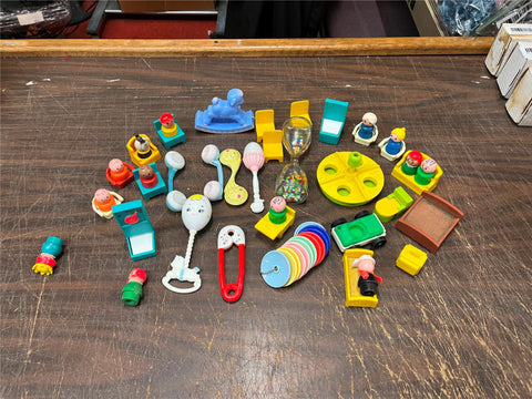 Vintage 1970s Large Lot Of Assorted Baby Toys Fisher Price Toddler Plastic