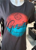 HARLEY DAVIDSON LADIES MED BLACK "GENUINE MOTORCYCLES"