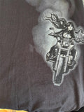HOT LEATHERS LADIES MEDIUM BLACK TSHIRT "IF YOU CAN READ THIS.....