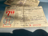 Vtg 1938 1939 Plymouth Car Truck Registration paper Ohio Antique Auto ephemera!