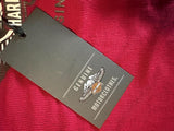 HARLEY DAVIDSON LADIES SIZE LARGE BURGUNDY LONG SLEEVE BUTTON TOP RIBBED SHIRT