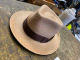 Stetson Aficionado Panama Fedora Band Straw Hat butterscotch Med Gangster Dress