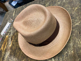 Stetson Aficionado Panama Fedora Band Straw Hat butterscotch Med Gangster Dress