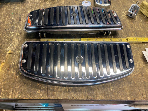 Chrome rubber Nostalgic Floorboards Inserts Pads Harley heritage Touring Glide F