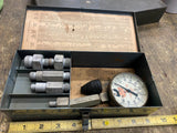 Hastings Compression Vacuum Tester Vtg Tool Antique Box Adverti Sign Oil Gas CAn