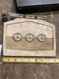 Vtg Oldsmobile GM Peace Sign Mudflap White Bicycle Motorcycle 1950's