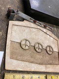 Vtg Oldsmobile GM Peace Sign Mudflap White Bicycle Motorcycle 1950's