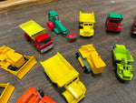 Vtg England Lot of 13 Matchbox Construction Vehicles & Cars Bulldozer Dump truck