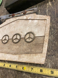 Vtg Oldsmobile GM Peace Sign Mudflap White Bicycle Motorcycle 1950's
