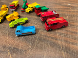 Vtg England Lot of 13 Matchbox Construction Vehicles & Cars Bulldozer Dump truck