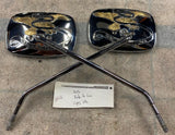 OEM Long Stem Live to Ride Mirrors Harley Gold Touring Softail Sportster FXR Dyn