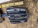 OEM GENUINE HARLEY CHROME RUBBER NOSTALGIC MINI FOOTBOARDS FOOTPEGS WIDE HIGHWAY