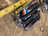 OEM GENUINE HARLEY CHROME RUBBER NOSTALGIC MINI FOOTBOARDS FOOTPEGS WIDE HIGHWAY