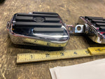 OEM GENUINE HARLEY CHROME RUBBER NOSTALGIC MINI FOOTBOARDS FOOTPEGS WIDE HIGHWAY