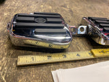 OEM GENUINE HARLEY CHROME RUBBER NOSTALGIC MINI FOOTBOARDS FOOTPEGS WIDE HIGHWAY