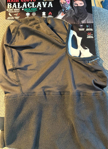 HAIR GLOVE BALACLAVA BLACK POLAR WEIGHT FACE COVERING