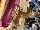 Vtg Horse Bicycle Trophy Brass Motorcycle Harley panhead knucklehead fender trim