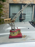 Vtg Railroad Train Tower Crane Wind Up Tin Toy West Germany US Gely Litho Lionel
