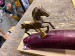 Vtg Horse Bicycle Trophy Brass Motorcycle Harley panhead knucklehead fender trim