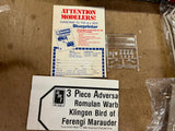 Vintage AMT ERTL Model Kit Star Trek 3 Piece Adversary Set #6858
