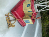 Vtg Railroad Train Tower Crane Wind Up Tin Toy West Germany US Gely Litho Lionel