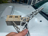 Vtg Railroad Train Tower Crane Wind Up Tin Toy West Germany US Gely Litho Lionel