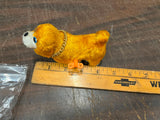 Vintage 1980s Mascot Wind Up Toy Dog Wearing Gold Toned Chain