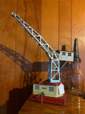 Vtg Railroad Train Tower Crane Wind Up Tin Toy West Germany US Gely Litho Lionel