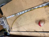 Handmade Wood Ice Fishing Pole Hand Wound Vtg Decor Camp man Cave Folk Art Prima