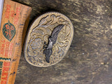 Vtg Belt Buckle Western Cowboy Fancy Eagle Floral Scroll 70's Dress Acc Rodeo!