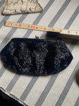Vtg Black ladies coin Purse Beads 1940's Clothing Accessories Japan WW2 Dress