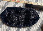 Vtg Black ladies coin Purse Beads 1940's Clothing Accessories Japan WW2 Dress