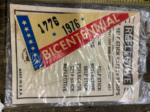 Vtg Bicentenial Decals Stickers Bicycle Motorcycle Auto 1976 Reflective Helmet!