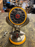 1990 Harley Fatboy Gray Ghost Franklin Mint Pocket Watch & Stand EAgle Vtg Acc!